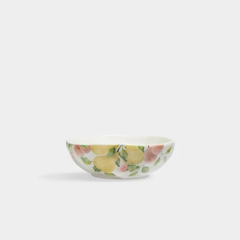 Салатник, 17х6 см, Груши и сливы на ветке, Crumple print