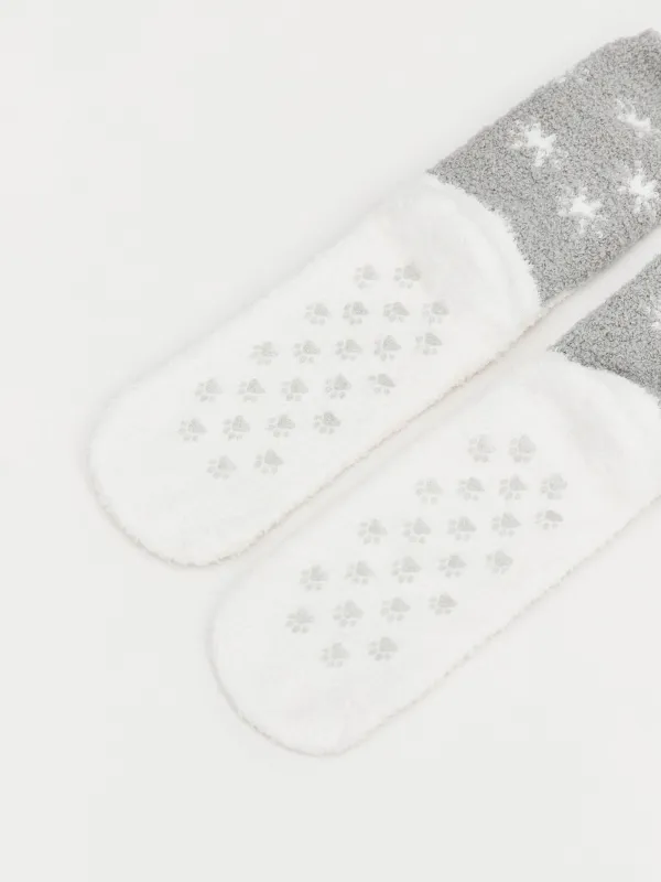 Носки домашние, в коробке, серо-молочные, Merry, image-2