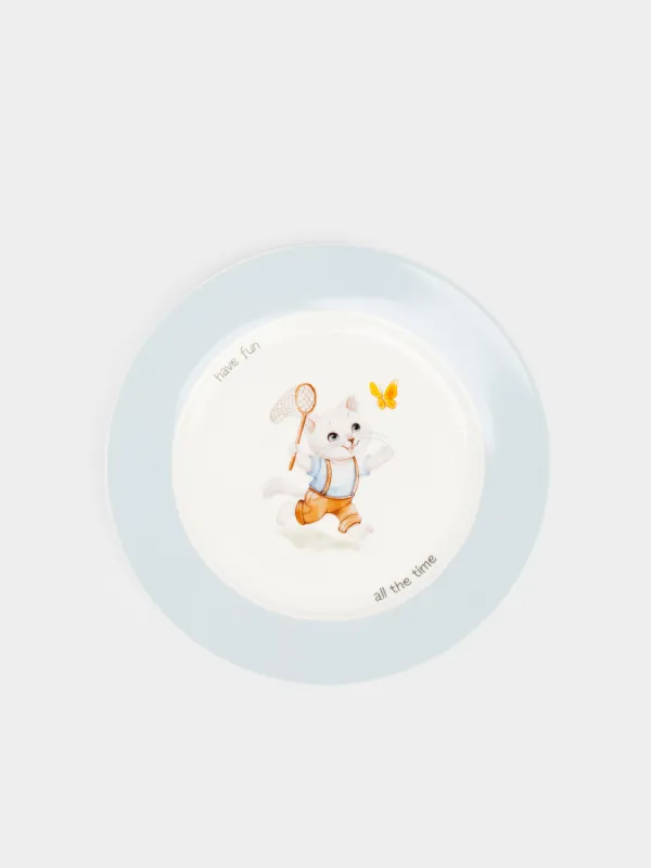 Тарелка закусочная, 19 см, Кот и бабочка, Ideas life, image-0