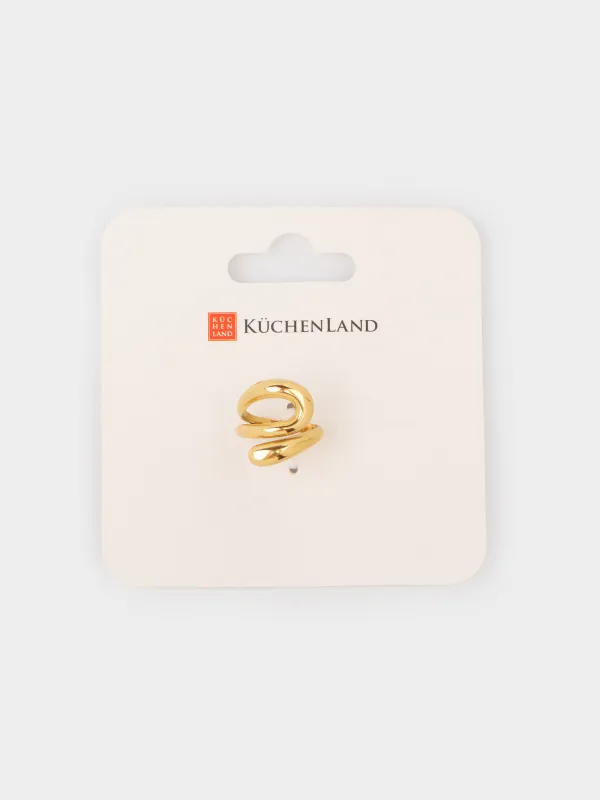 Кольцо, 2 см, единый размер, металл, золотистое, Jewelry, image-3