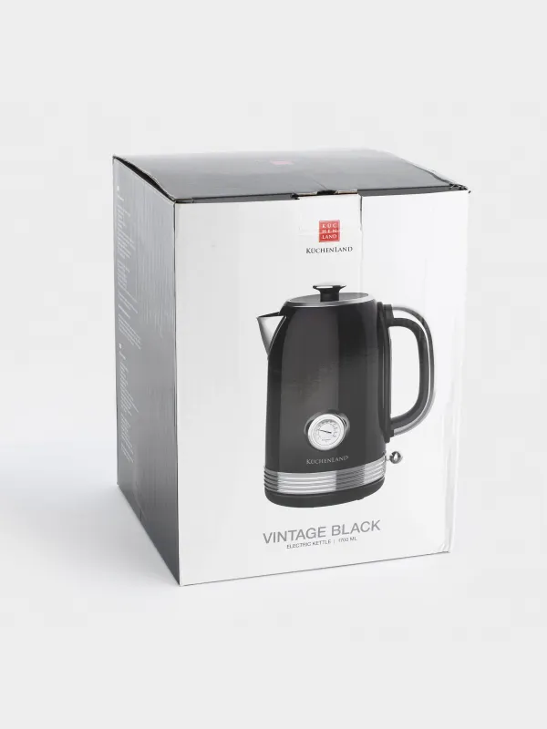 Чайник электрический, 1,7 л, 1850-2200 Вт, сталь/пластик, черный, Vintage kitchen, image-4