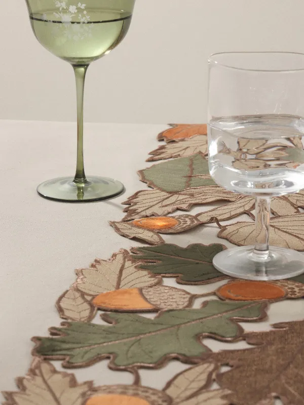 Дорожка настольная, 22х160 см, Листья и желуди, Autumn leaf, image-6