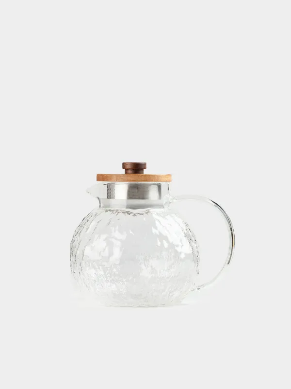 Кувшин, 1,4 л, с крышкой-фильтром, стекло Б/дерево, Nautilus, image-0
