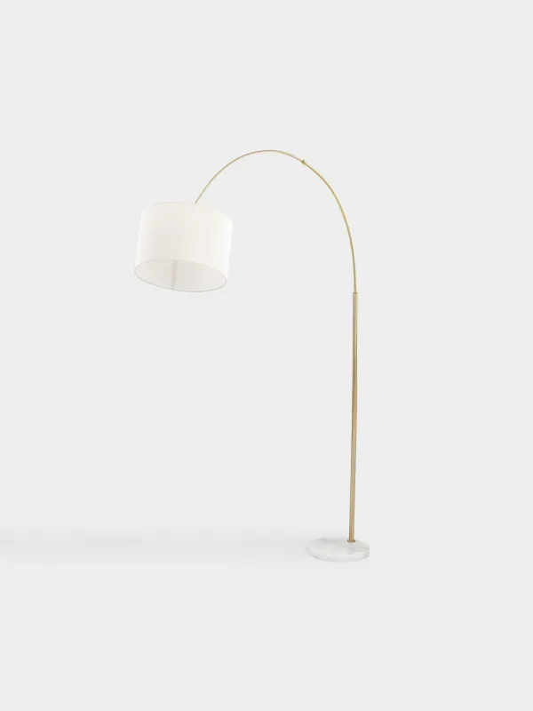 Светильник напольный, 1,95 м, металл/полиэстер, бежево-золотистый, Trend, image-0