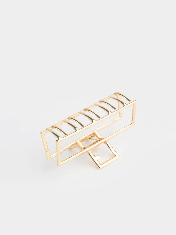 Заколка для волос, 9 см, металл, золотистая, Крабик, Fantastic gold, image-2