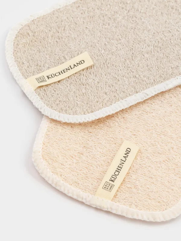 Тряпка для мытья посуды, 15x10 см, 3 шт, натуральное волокно, бежевая, Clean, image-4