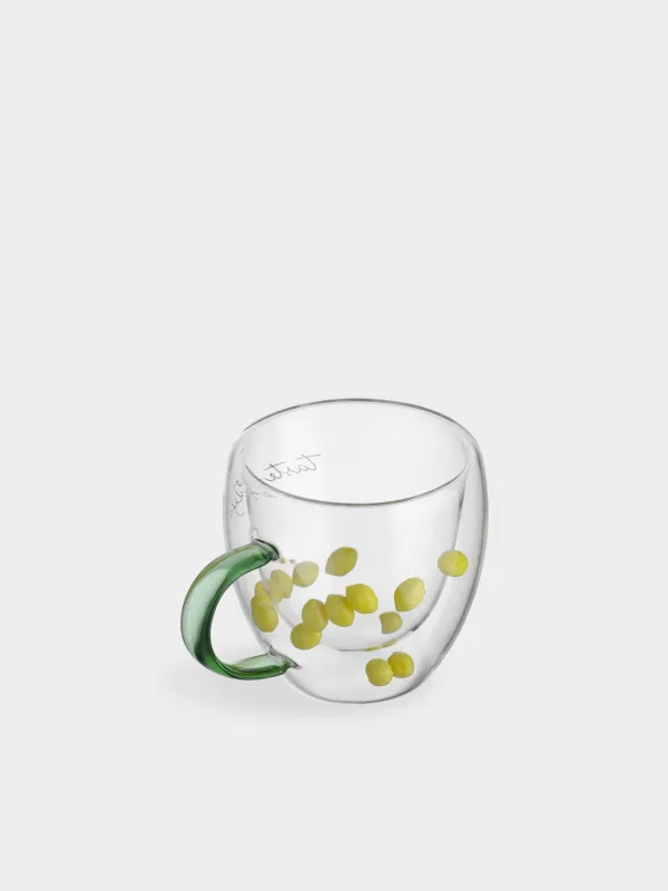 Кружка, 250 мл, стекло Б/смола, зеленая ручка, с лимонами внутри, Air decor, image-1