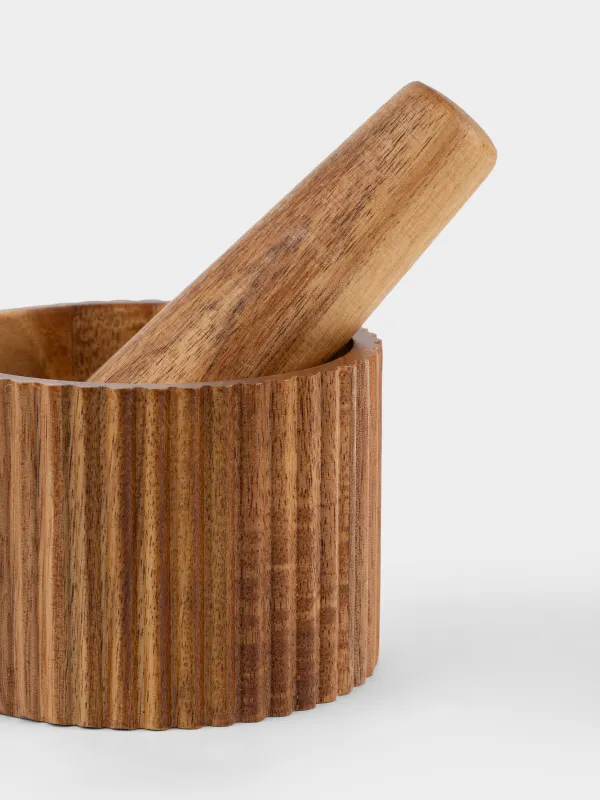 Ступка для специй, 10 см, с пестиком, дерево, круглая, Noble flow, image-2