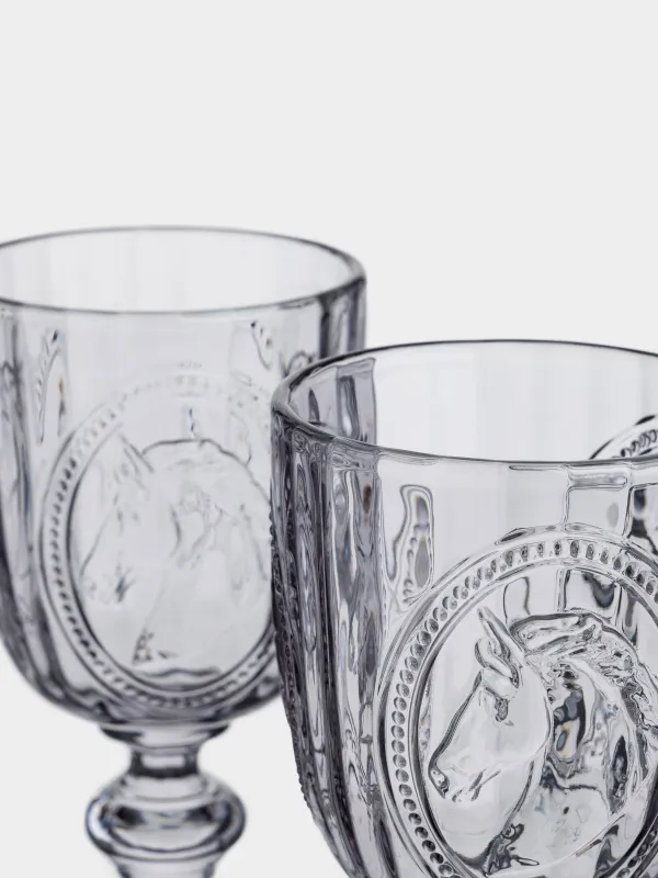 Бокал-кубок для вина, 280 мл, 2 шт, стекло, Конь, Clear pattern, image-3