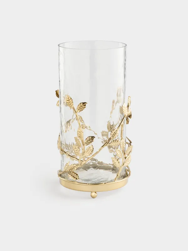 Ваза для цветов, 27 см, Листья, Fantastic gold, image-0