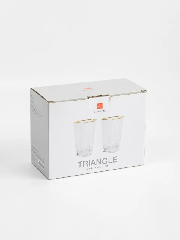 Стакан, 400 мл, 2 шт, с золотистым кантом, Triangle Gold, image-5