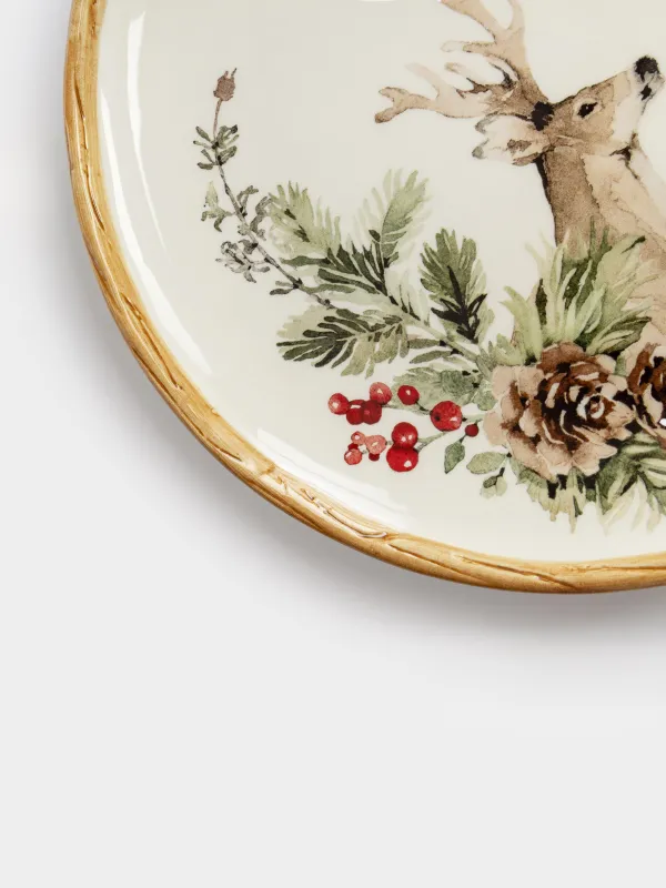 Тарелка закусочная, 22 см, Олень и ягоды, Berries&deer, image-4