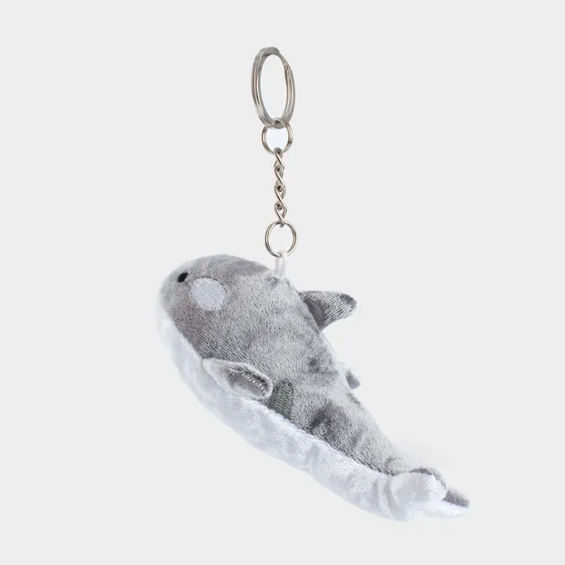 Брелок, 14 см, мягкий, полиэстер/металл, бело-серый, Касатка, Aquatic animals