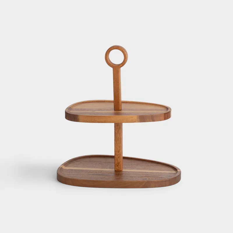 Подставка для пирожных, 26х18/24 см, 2 яруса, дерево, Noble tree