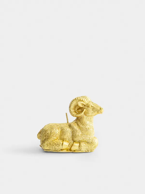 Свеча, 9x8 см, Баран, Sheep gold, image-0