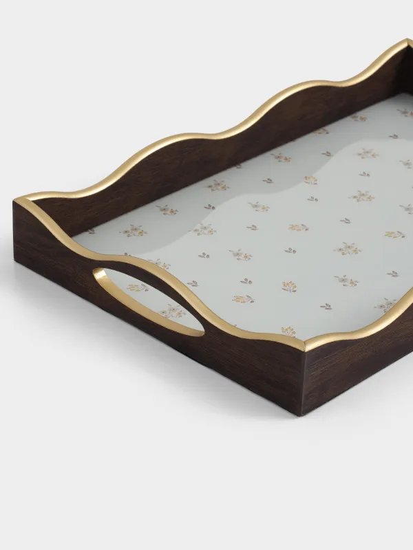 Поднос, МДФ/стекло, золотистый, La flore, image-3