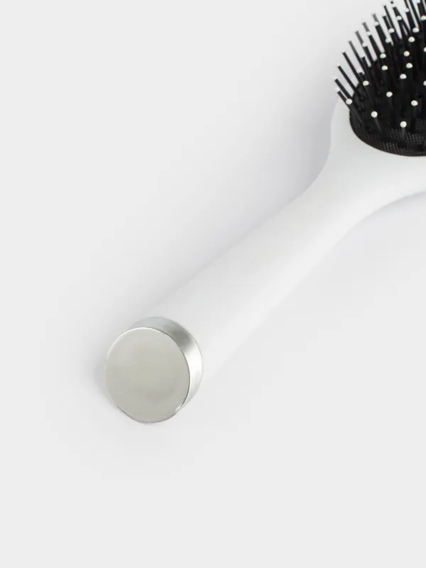 Расческа массажная для волос, 23 см, пластик, белая, B&W, image-4