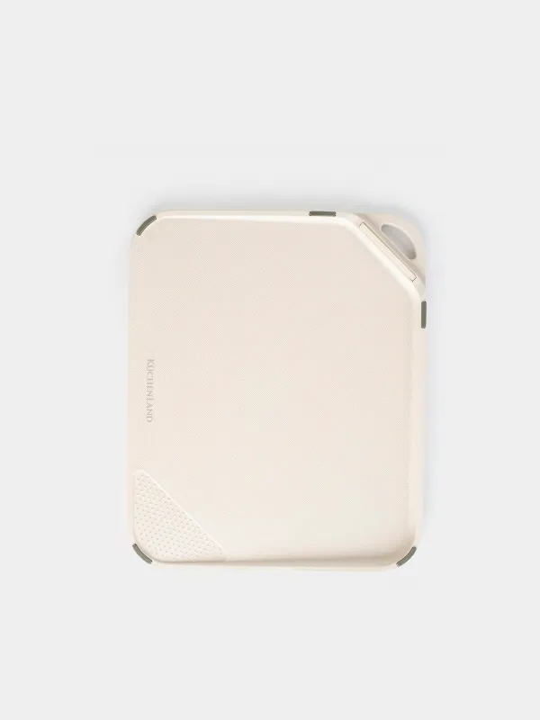 Доска разделочная, 28х23 см, с точилом/теркой для чеснока, пластик, бежевая, Soft kitchen, image-0