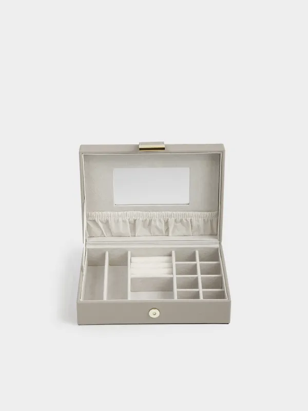 Шкатулка для украшений, 20х15 см, с зеркалом, дерево/искусственная кожа, бежевая, Premiere one, image-3