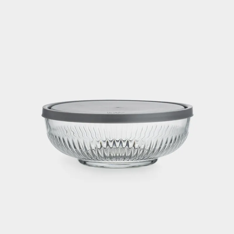 Салатник, 20х7 см, 1,4 л, с крышкой, стекло Р/пластик, Madeira