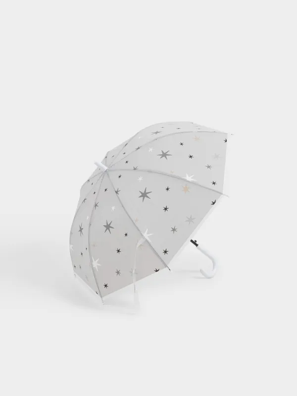 Зонт-трость, 70 см, детский, полиоксиэтилен, голубой, Звезды, Aspen, image-0