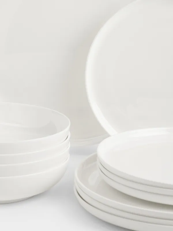 Сервиз обеденный, 4 перс, 12 пр, фарфор F, белый, Ideal white, image-1