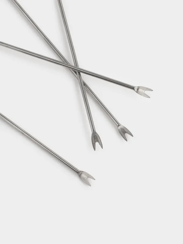 Шпажка для канапе, 12 см, 4 шт, металл, золотистая/зеленая, Дом/Елка, Christmas house, image-3