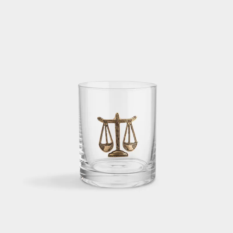 Стакан для виски, 10 см, 340 мл, стекло/металл, золотистый, Весы, Zodiac