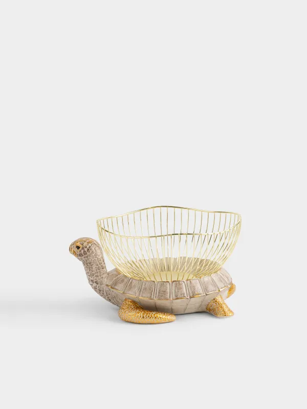 Корзина для фруктов, золотистая, Grand turtle, image-0