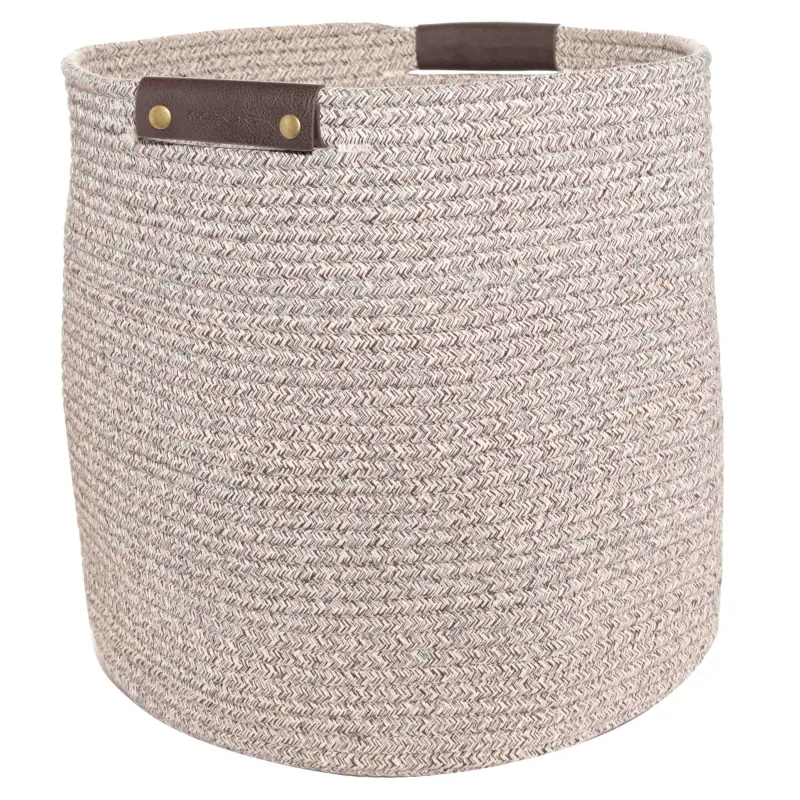 Сумка для хранения белья, 38х34х36 см, с ручками, хлопок/полиэстер, овальная, коричневая, Twine, image-0