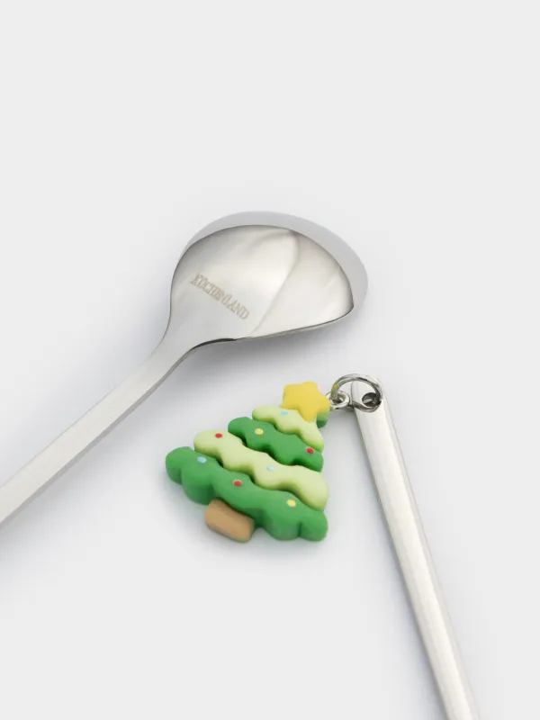Ложка десертная, 14 см, 2 шт, сталь/пластик, Медвежонок/Елка, Funny friends, image-3