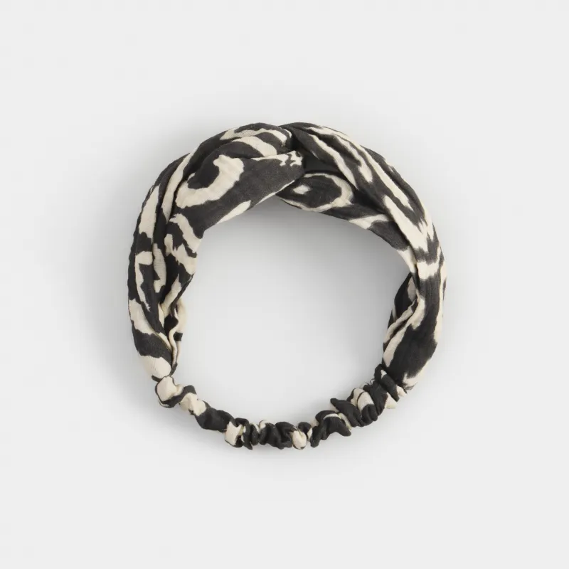 Повязка для волос, 23 см, полиэстер, черно-белая, Узоры, Hairstyle