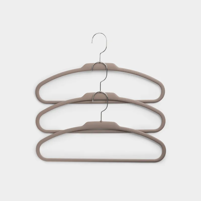 Вешалка-плечики, 42 см, 3 шт, для пиджаков и верхней одежды, пластик, мокко, Good house