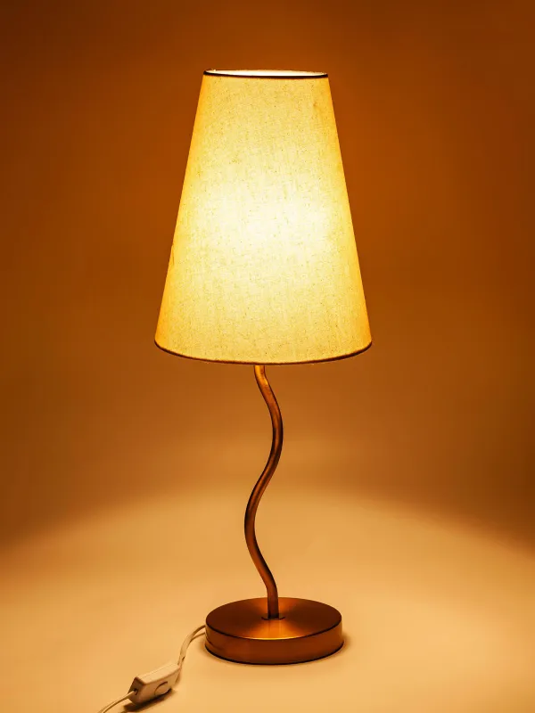 Светильник настольный, 59 см, металл/полиэстер, бежево-золотистый, Impulses light, image-4