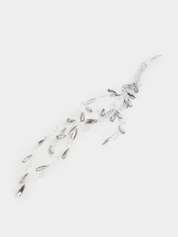 Украшение декоративное, 48 см, подвесное, акрил/металл, серебристое, Кристаллы, Crystal decor, image-3