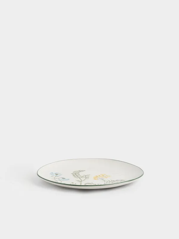 Тарелка обеденная, 27 см, Луговые цветы на кракелюре, Floral meadow, image-3