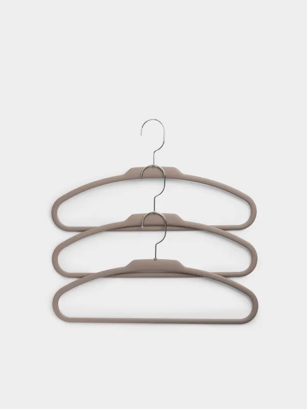 Вешалка-плечики, 42 см, 3 шт, для пиджаков и верхней одежды, пластик, мокко, Good house, image-0