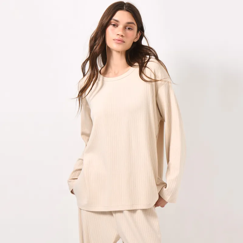 Лонгслив домашний, песочный, Camaria