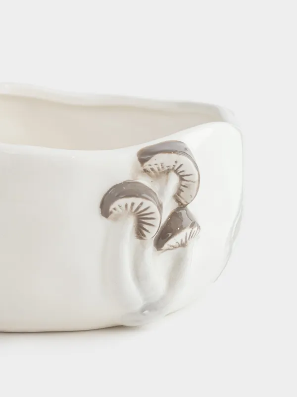 Салатник, 16х8 см, 980 мл, керамика, молочный, Грибы, Slight frost, image-2