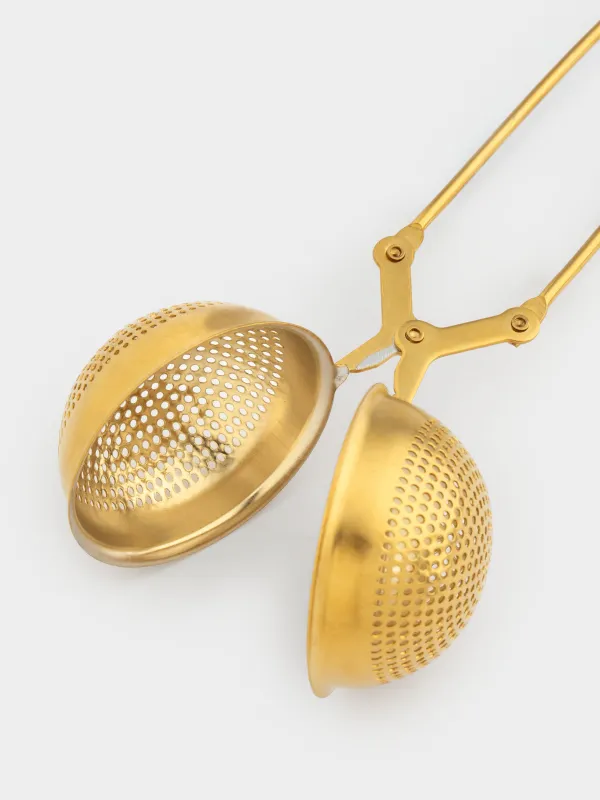 Сито для заваривания чая, 17 см, сталь, золотистое, Шар, Delight, image-4