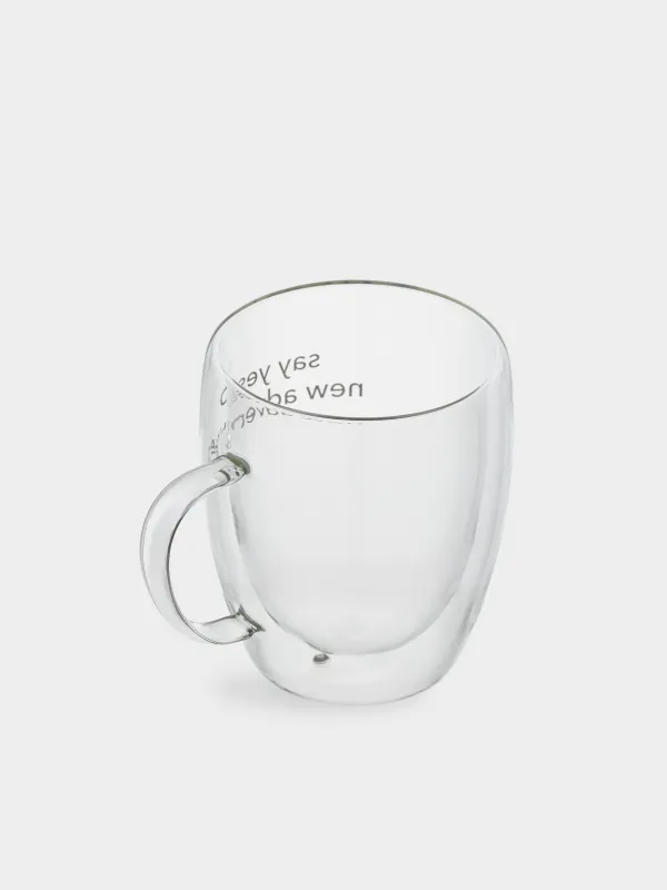 Кружка, 320 мл, 2 шт, стекло Б, Say yes to new adventures, Air decor, image-2