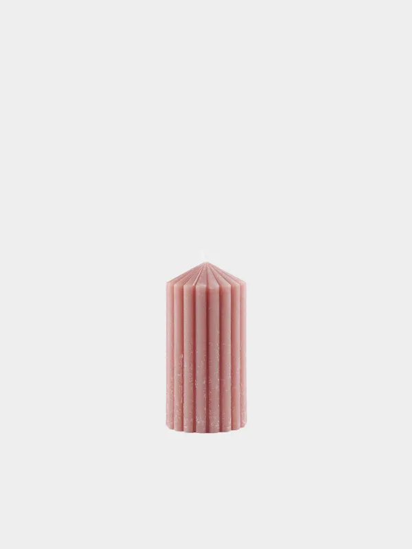 Свеча, 14 см, цилиндрическая, Ribbed candle, image-0