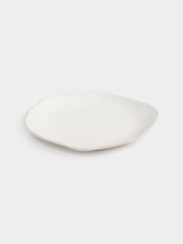 Тарелка закусочная, 22 см, керамика, белая, Неровный край, Bumpy, image-1