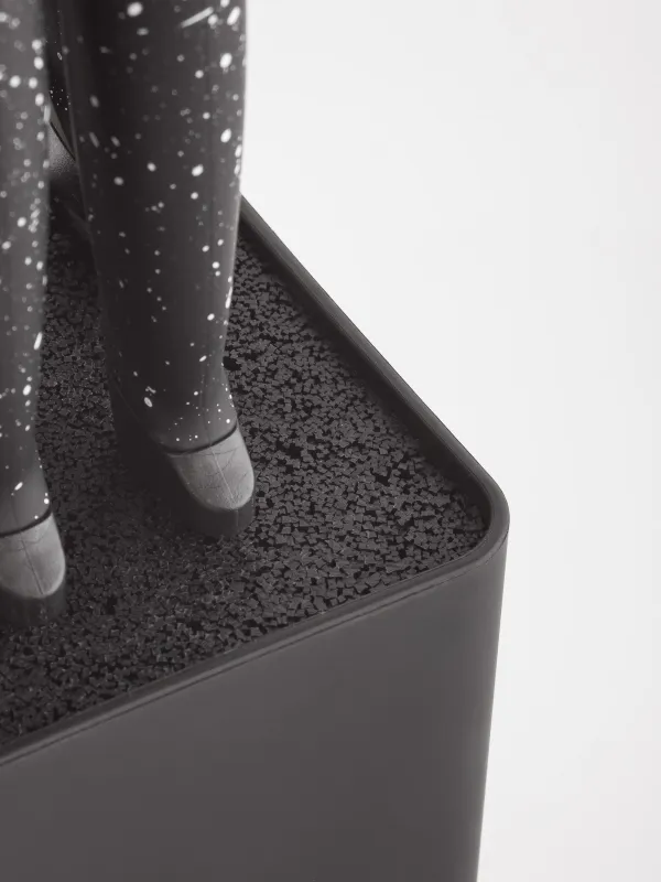 Набор ножей, 5 пр, в подставке, сталь/пластик, черный, в крапинку, Steel speckled, image-1