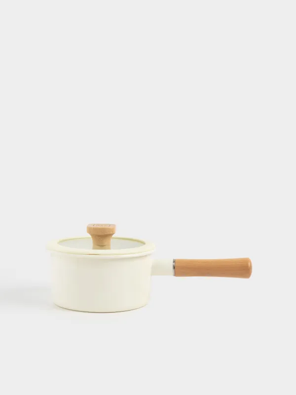 Ковш, 16 см, с крышкой, Enamel wood, image-0