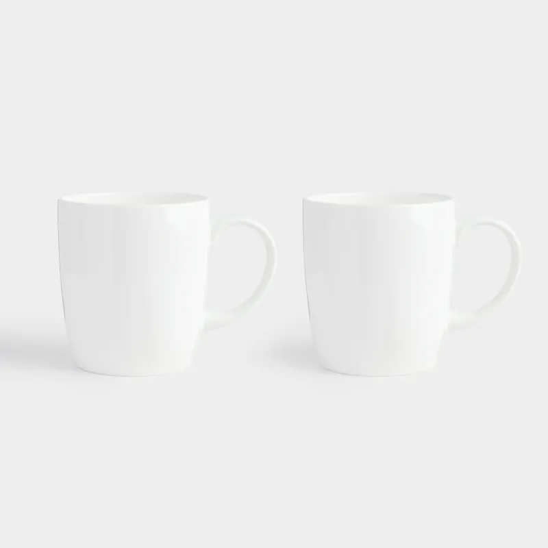 Кружка, 350 мл, 2 шт, фарфор F, белая, Welmi, image-1