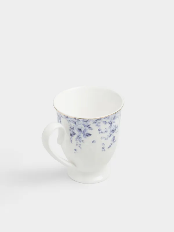 Кружка, 330 мл, фарфор F, белая, с золотистым кантом, Цветы гжель, Tradition Easter, image-2