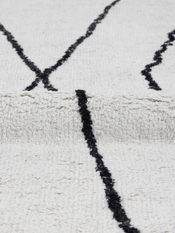 Ковер, 150х210 см, хлопок, молочный, Линии, Rhombic, image-3