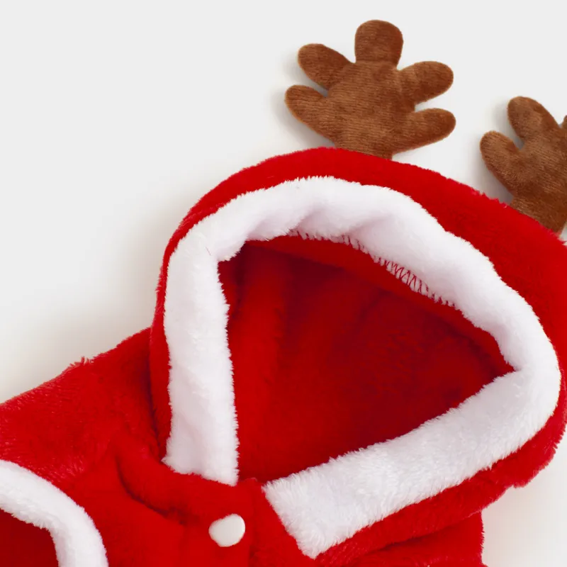 Костюм для животных, карнавальный, полиэстер, красный, Санта-олень, Christmas pet, image-1