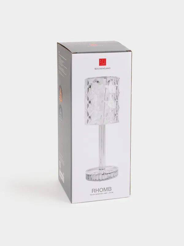 Светильник сенсорный, 26 см, беспроводной, на ножке, пластик/сталь, Ромб, Rhomb, image-8